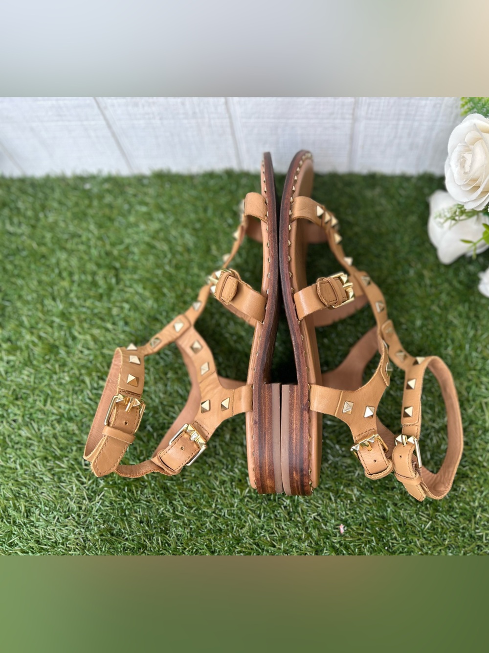 ASH womens Pacific Flat Sandal tan size 40 US 10 gently used - Picture 10 of 16